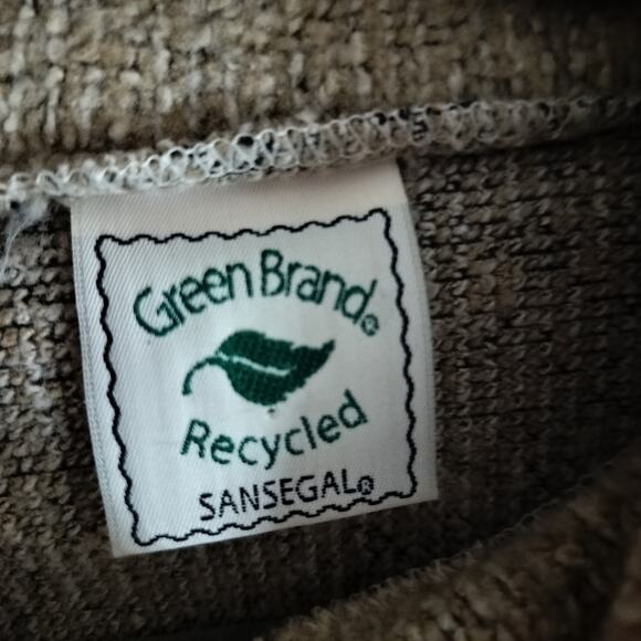 4430) Green Brand Recycled Sensegal Yarn Tan Full Zip High Neck Vest Large - Picture 7 of 9